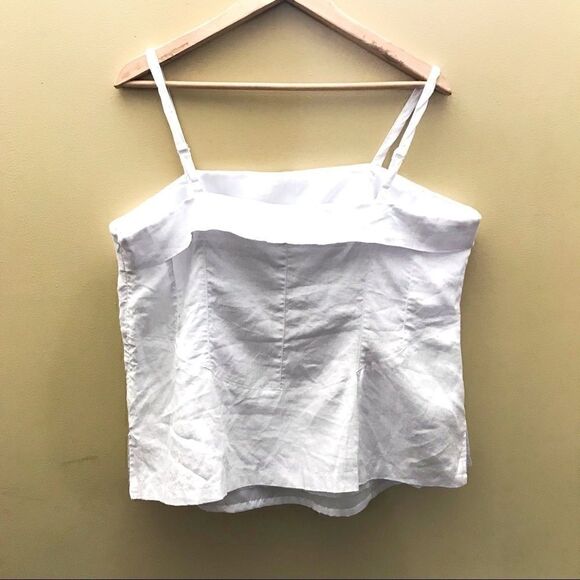 2 Friends White Irish Linen Camisole Top 🌻 - Picture 2 of 7
